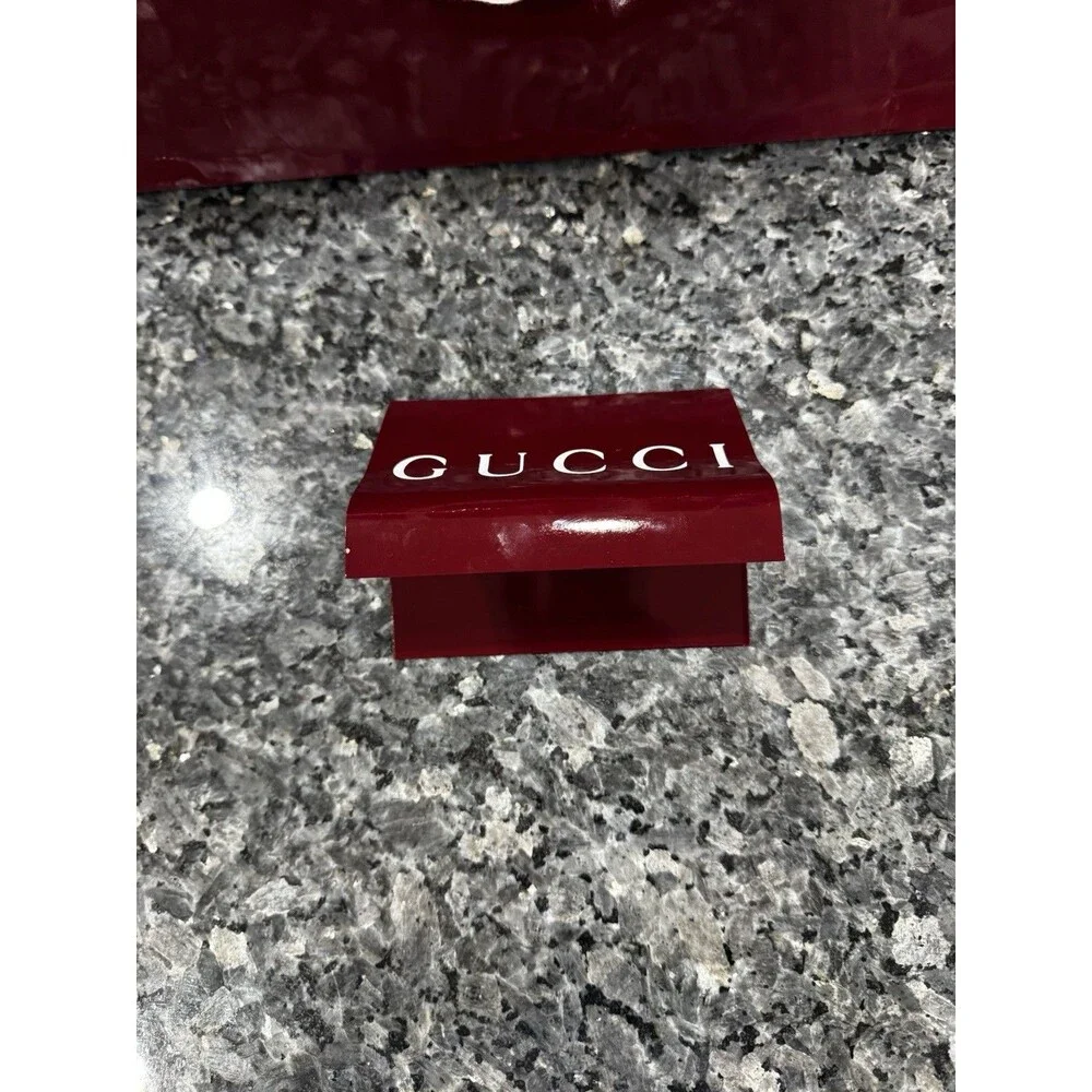 Gucci Shopping Gift Red Burgundy Dust Bag Receipt Holder 19